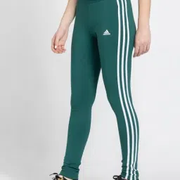 adidas Green Cotton Stripes Leggings image 3