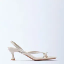 LUNA BLU by Westside Ivory Embellished Kitten-Heel Sandals-image-78