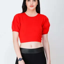 Cation Red Short Sleeve Crop Top image 1