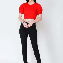 Cation Red Short Sleeve Crop Top image 5