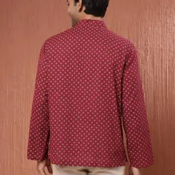 Fabindia Maroon Cotton Comfort fit Printed Shirt image 2