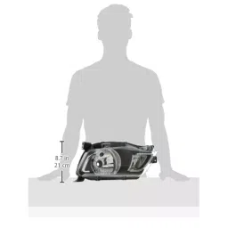 Uno Minda Head Light without Bulb - Left for Renault Kwid (HL-5636AM) image 3