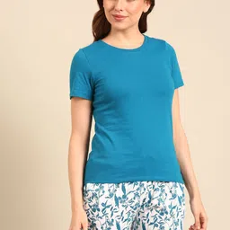 Pepe Jeans Women Pure Cotton T-shirts and Shorts Night suit image 4