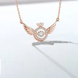 BEYTER Rose Gold-Plated Stainless Steel Minimal Angel Wing Chain image 2