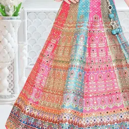 JAY NAGNATH FAB Girls Embellished Ready to Wear Art Silk Lehenga & Blouse With Dupatta image 4