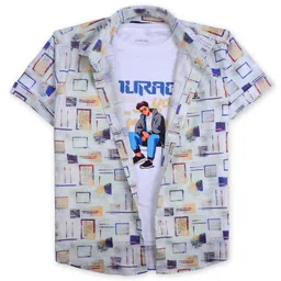 CAVIO Cotton Half Sleeves BlocksPrinted Shirt And Tee - Lemon-picture-10