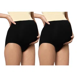 TUMMY Pack Of 2 Bamboo Cotton High Waist Maternity Panties - Black-picture-20