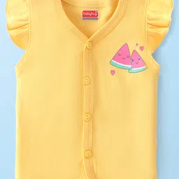 Babyhug 100% Cotton Kint Sleeveless Front Open Vests Polka Dot Print Pack of 3 - Multicolor image 2