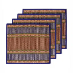 HOKIPO 4Pcs Blue & Red Patterned Floor Mats-picture-29