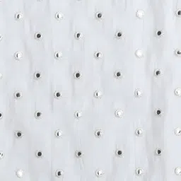 The Magic Wand Half Sleeves Abla Embroidered & Foil Printed Pattu Pavadai Lehenga Choli Set - Off White image 5