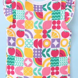 Babyhug 100% Cotton Kint Sleeveless Front Open Vests Polka Dot Print Pack of 3 - Multicolor image 5