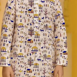 human choice Cotton Printed Kurta & Cotton Blend Pajama Set For Boys image 2