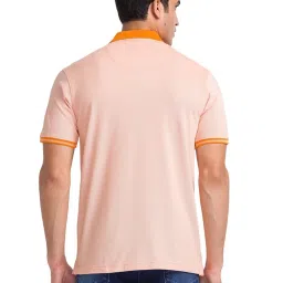 Park Avenue Yellow Cotton Slim Fit Polo T-Shirt image 2
