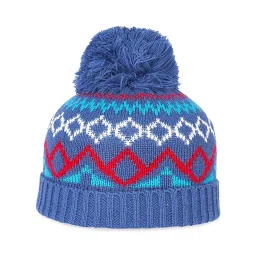 Pantaloons Junior Navy Printed Bobble Hat image 2