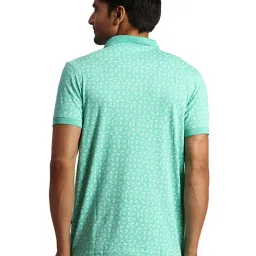 Parx Green Cotton Regular Fit Printed Polo T-Shirt image 2