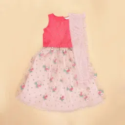 Akkriti by Pantaloons Kids Pink Embroidered Lehenga Cholis image 2