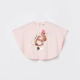 Juniors by Lifestyle Girls Light Pink Cotton Printed Top-image-40