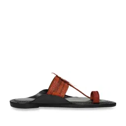 Kalapuri Men's Orange Kolhapuri Sandals image 2