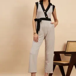 KASSUALLY Grey Cotton Midi Jumpsuit-picture-18