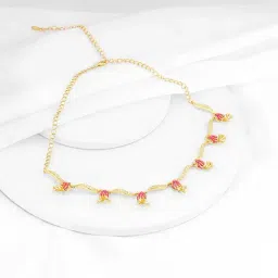 GIVA 92.5 Sterling Silver Bhumi Golden Brahma Kamal Bud Necklace-image-25