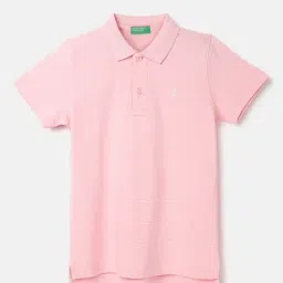 United Colors of Benetton Kids Pink Solid Polo T-Shirt-picture-18