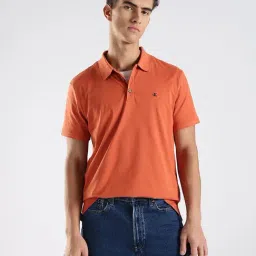 Calvin Klein Jeans Orange Cotton Regular Fit Polo T-Shirt-image-63