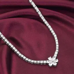 GIVA 92.5 Sterling Silver Virtuous Flora Necklace-image-59