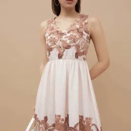 Code By Lifestyle Beige Regular Fit Printed Dress image 5