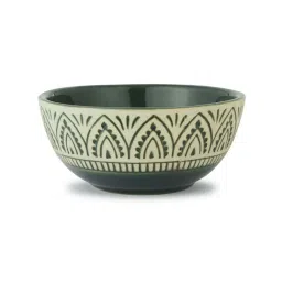 fabindia home Fabindia Olive Ceramic Small Leela Serving Bowl (0.6 L) image 2