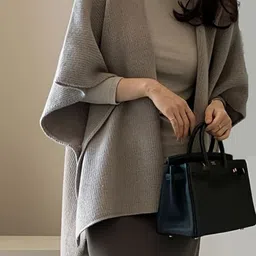 StyleCast Women V-Neck Cashmere Longline Front-Open-image-14