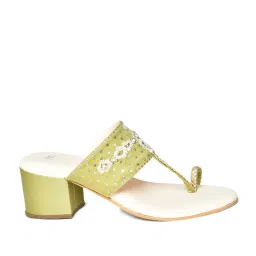 W Women's Green Toe Ring Sandals image 2