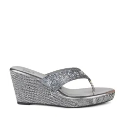 Inc.5 Women's Gun Metal Thong Wedges image 2