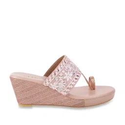 Mochi Women's Peach Toe Ring Wedges image 2
