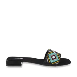 Mochi Women's Black Ethnic Sandals image 2