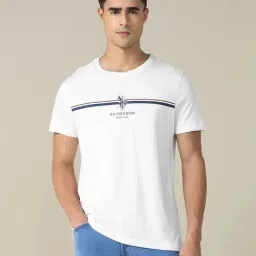 U.S. Polo Assn. White Cotton Regular Fit Striped T-Shirt-picture-24