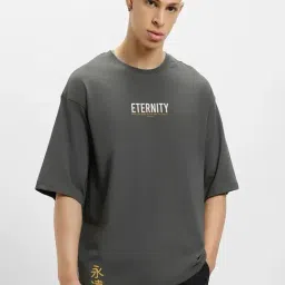 Bewakoof Men's Grey Eternity Graphic Printed Relaxed Fit T-shirt-picture-32