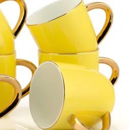 JCPL Yellow Ceramic Coffee Mug (0.18 L) - Set of 6 image 2