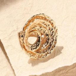 Sohi Women's Dented Swirl Statement Ring-picture-39