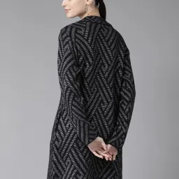 Cayman Black Self Pattern Cardigan image 2