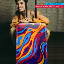 Nasher Miles Manali Hard-sided Polycarbonate Set of 2 Pink Multicolor  Trolley Bags (55 & 65 Cm) image 2