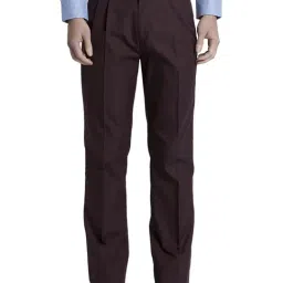 Colorplus Maroon Regular Fit Trousers-image-3