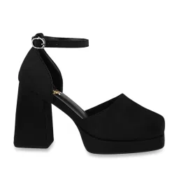 Shoetopia Women's Black Ankle Strap Stilettos image 2