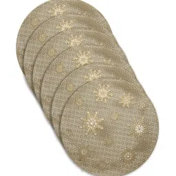 HOSTA HOMES Leatherite Gold Leather Placemats - Set of 6 image 2