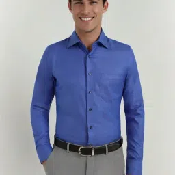 Allen Solly Blue Slim Fit Texture Shirt-picture-37