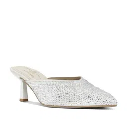 London Rag Women's White Mule Stilettos-image-25