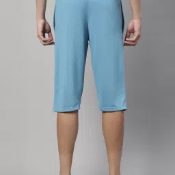 Vimal Jonney Sky Blue & Red Regular Fit Lounge Capris- Pack of 2 image 2