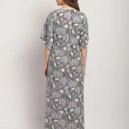 Secret Wish Green Printed Kaftan Nighty image 2