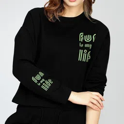 Zeyo Printed Round Neck Sweatshirt with Joggers image 4