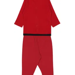 Bodycare Kids Red Solid Full Sleeves Shirt with Pyjamas image 2