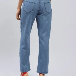 Label Ritu Kumar Light Blue Straight Fit Mid Rise Jeans image 2